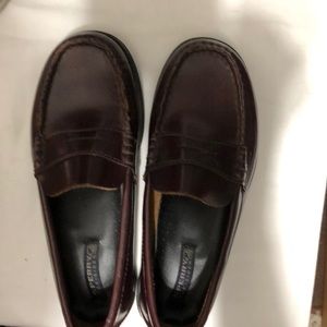 Sperry top sider leather kids shoes   3M Color wine Kids school Slip on loafer.